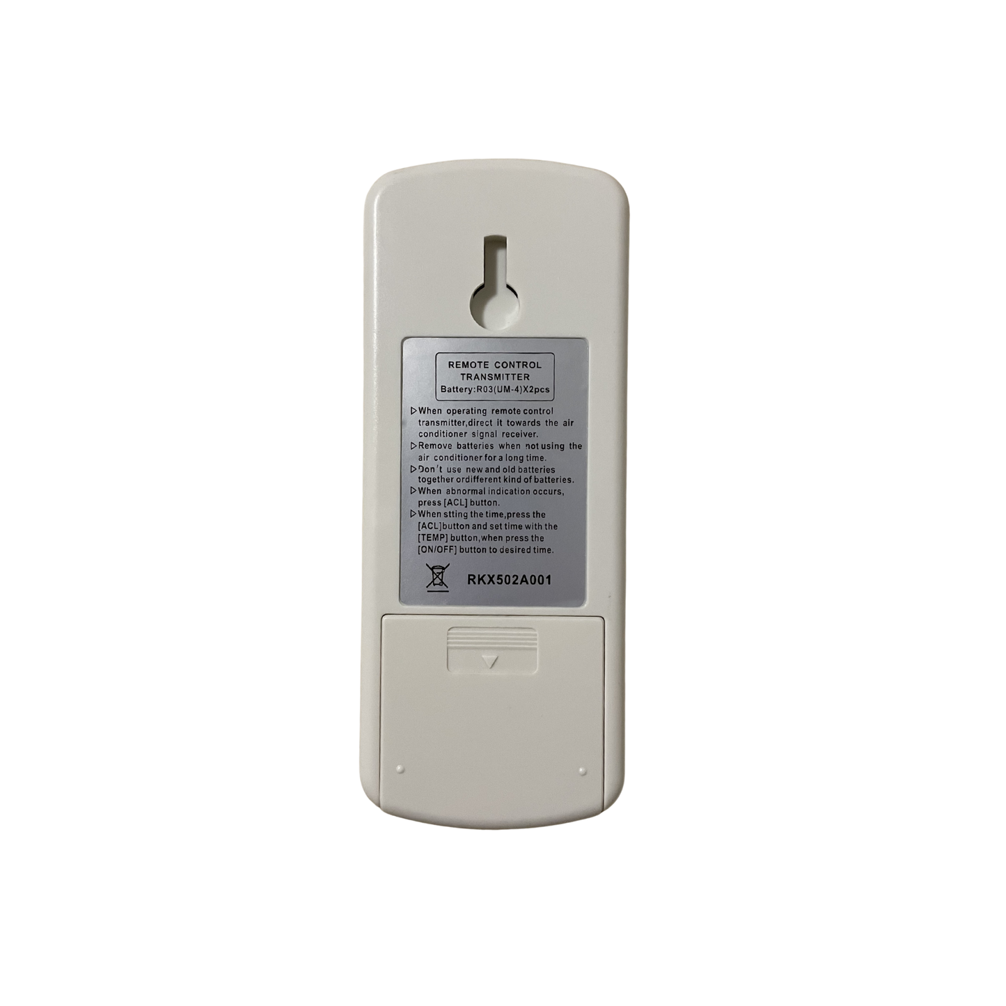 RKX502A001 Generic Aftermarket air conditioner remote - view 2