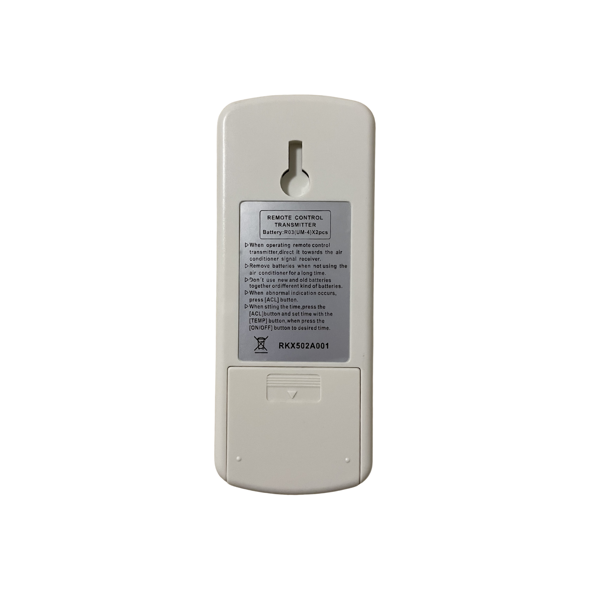 RKX502A001 Generic Aftermarket air conditioner remote - view 2